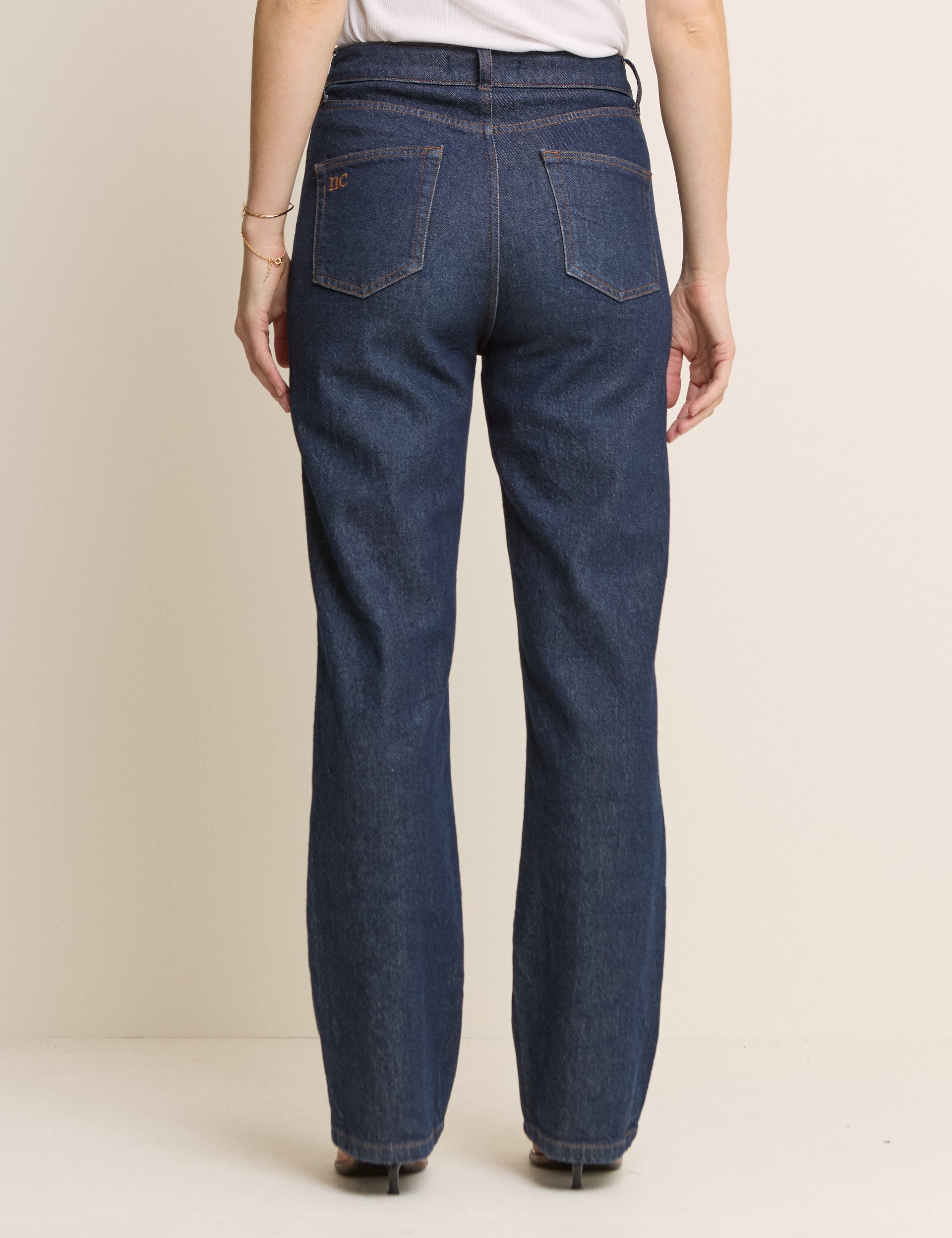 Dark Blue High Rise Kingston Straight Leg Jeans