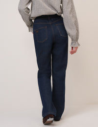 Dark Blue High Rise Kingston Straight Leg Jeans