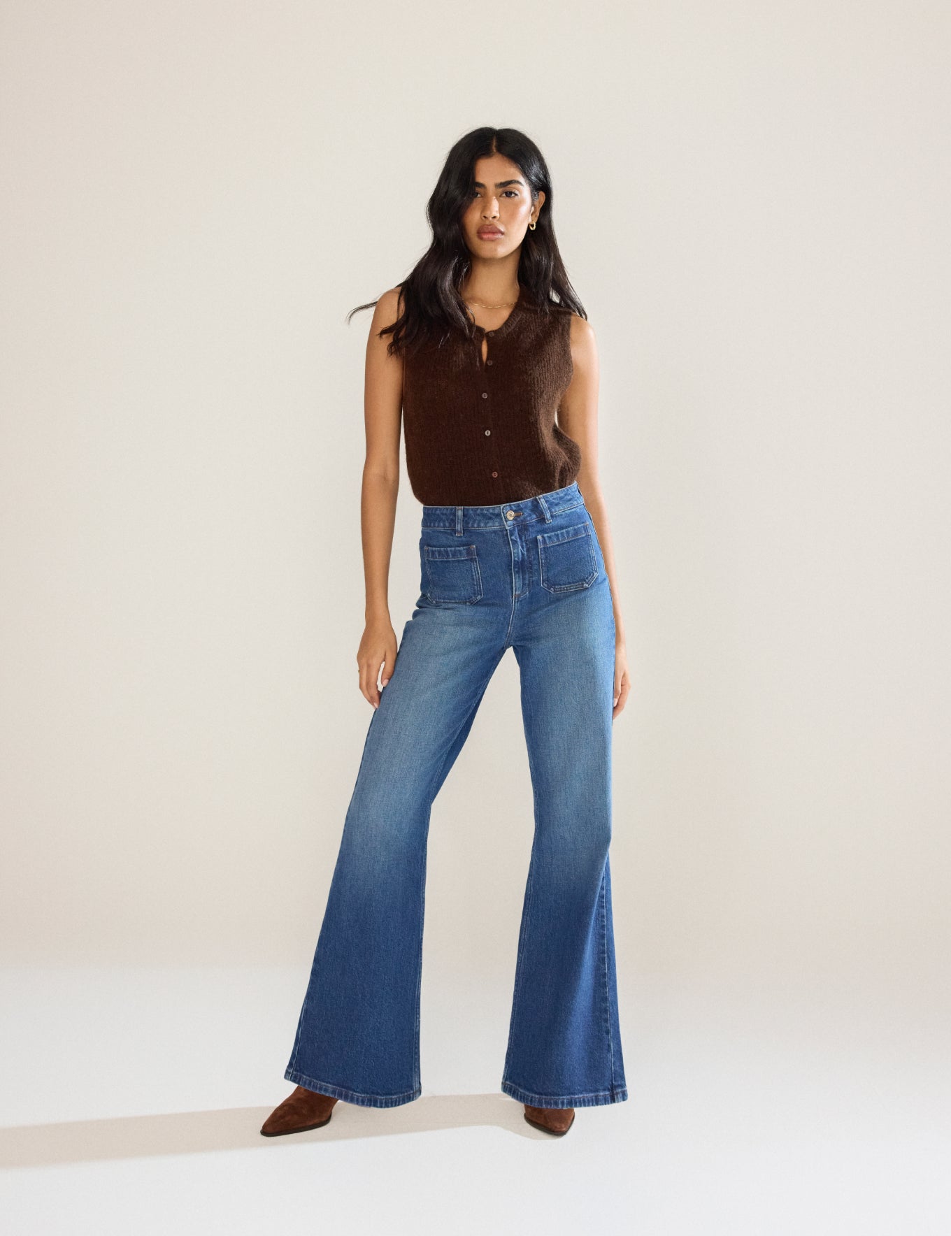 Blue High Rise Highbury Flare Jeans