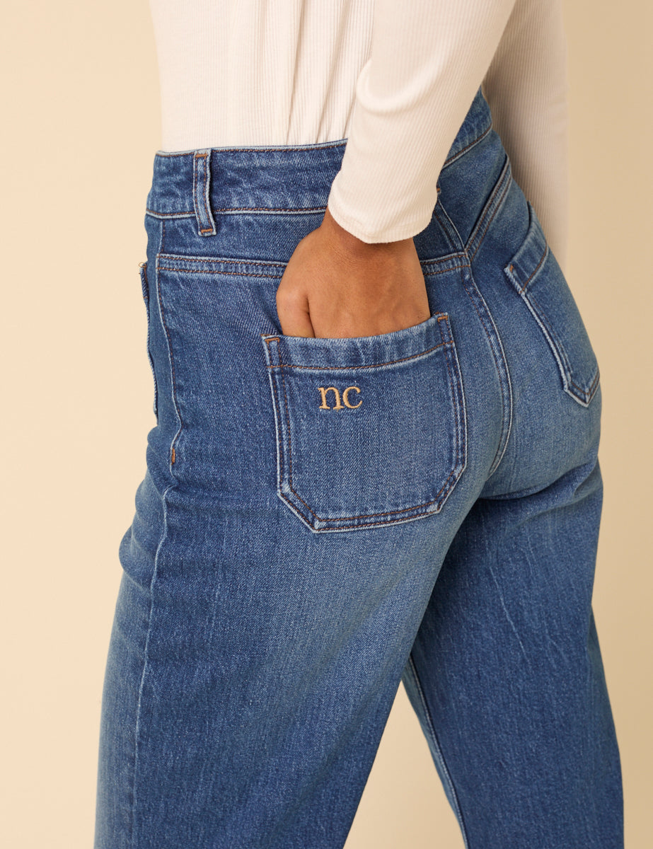 Blue High Rise Highbury Flare Jeans