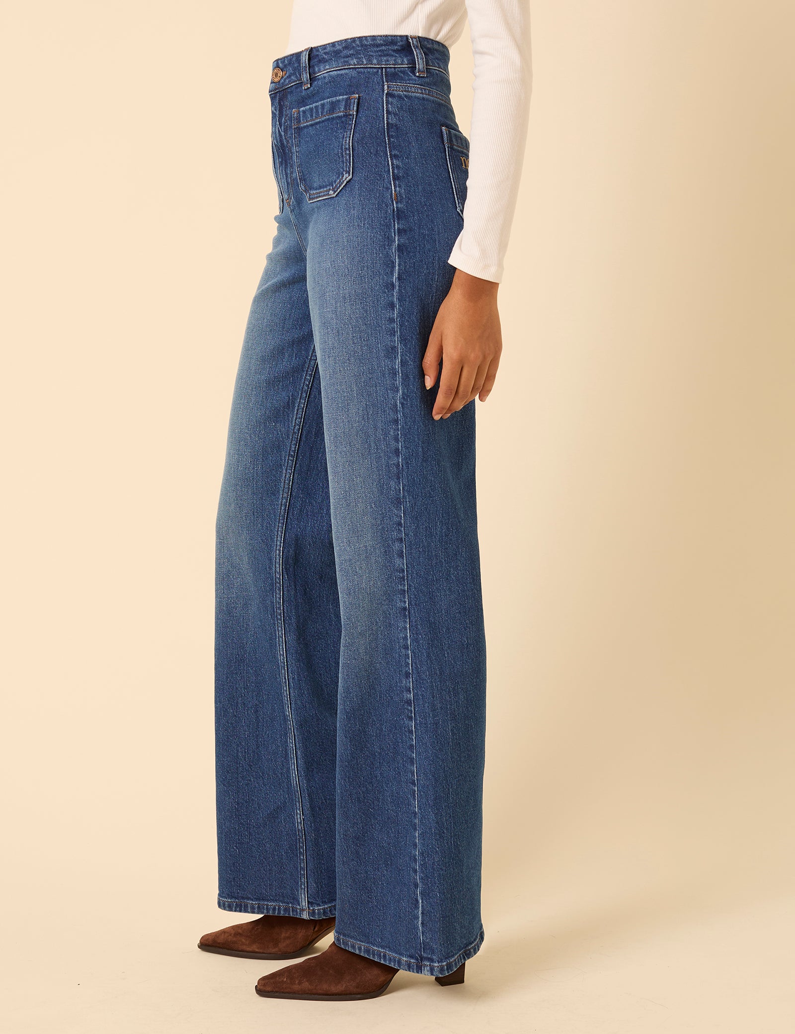Blue High Rise Highbury Flare Jeans