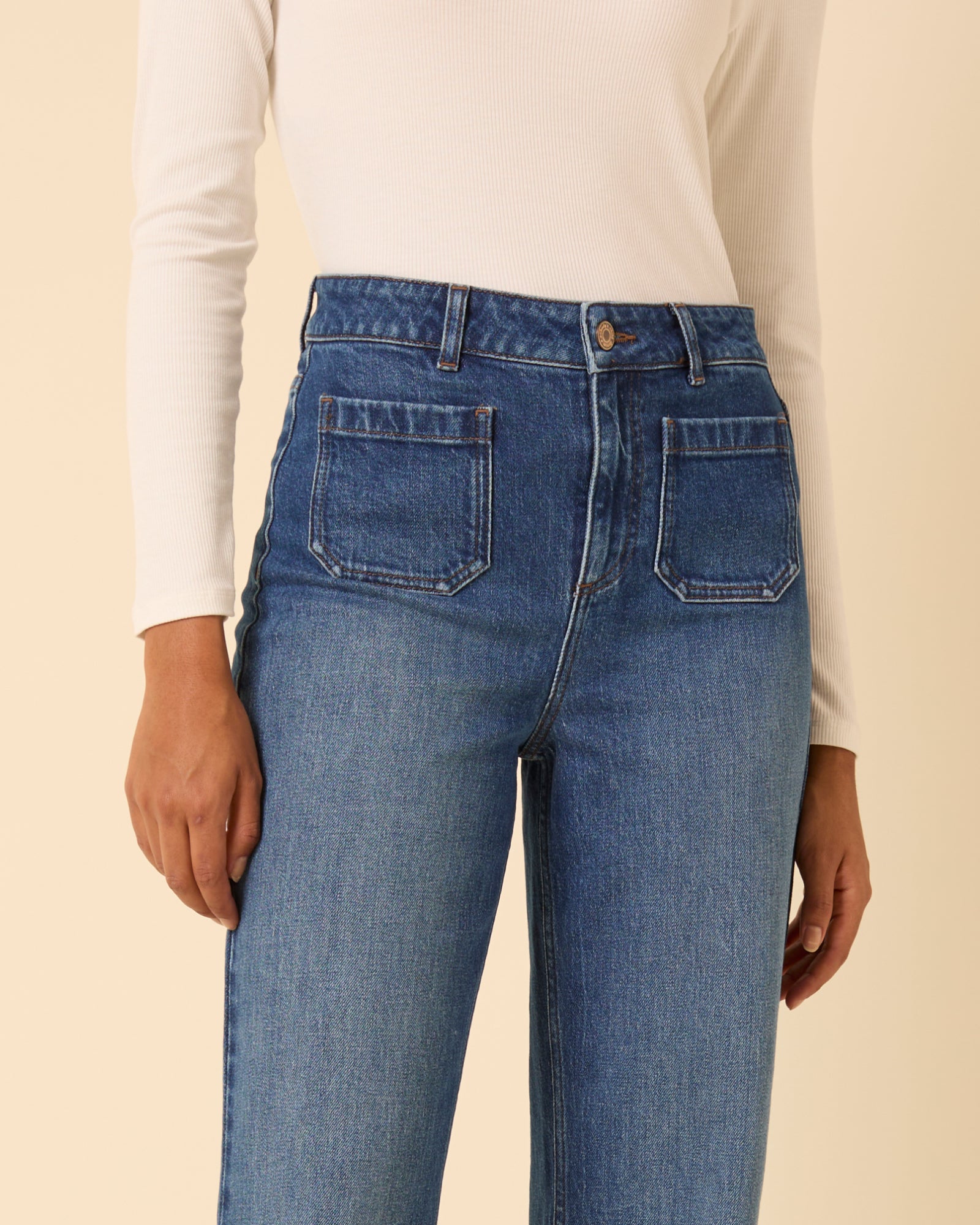 Blue High Rise Highbury Flare Jeans