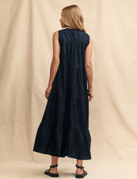 Black Tiered Rosalind Midi Dress