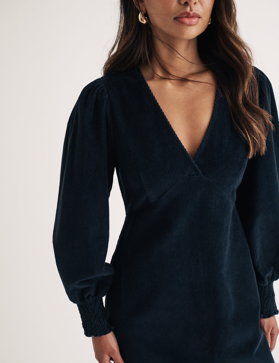 black cord mini dress The Corduroy Mini Dress