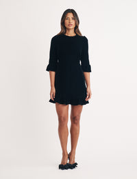 Black Velvet Fleur Mini Dress