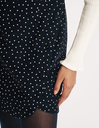 Black Cord Polka Dot Birch Mini Pinafore Dress