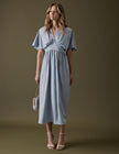 Soft Blue V-Neck Midi Lorelai Dress