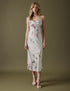 Floral Green Cowl Neck Midi Trixie Dress