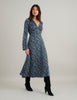 Blue Ditsy Floral Lydia Midi Dress