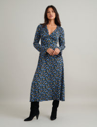 Blue Ditsy Floral Lydia Midi Dress