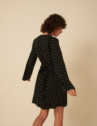 Black Polka Dot Lydia Mini Dress