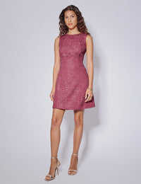 Pink Jacquard Dion Mini Shift Dress