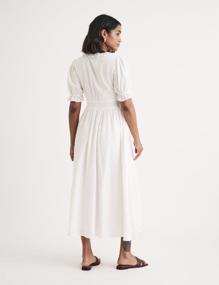 White Flossie Midi Dress