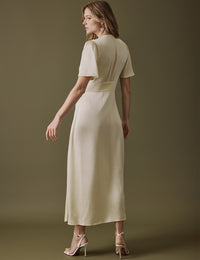 Butter Yellow V Neck Midaxi Erin Dress