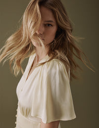 Butter Yellow V Neck Midaxi Erin Dress