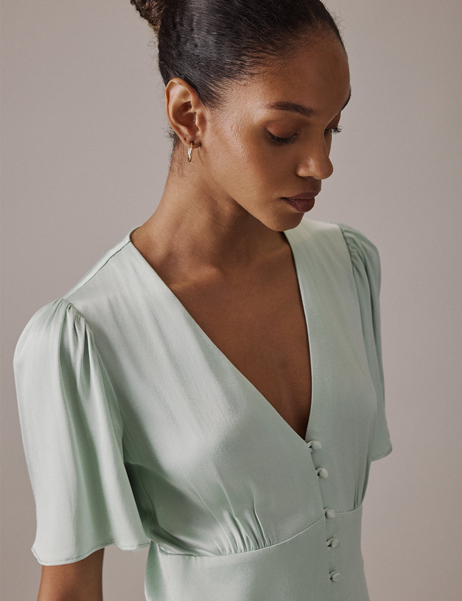 asos green linen dress ASOS DESIGN linen look drapey cami midaxi dress with channeled cut out detail in khaki green