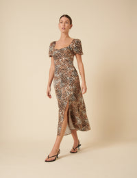 Leopard Print Mimi Midi Dress