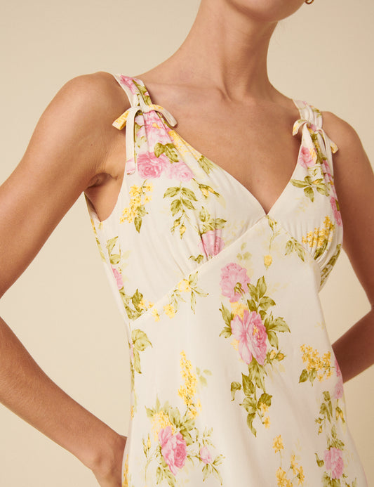 Secondary image of White Floral Hazel Midi Dress