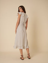 Floral Check Elouise Midi Dress