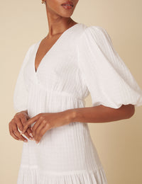 White Tiered Roselena Midi Dress