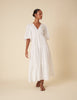 White Tiered Roselena Midi Dress