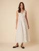 White Printed Sleeveless Flossie Midi Dress
