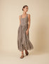 Cream Ditsy Floral Drop Waist Cora Midi Dress