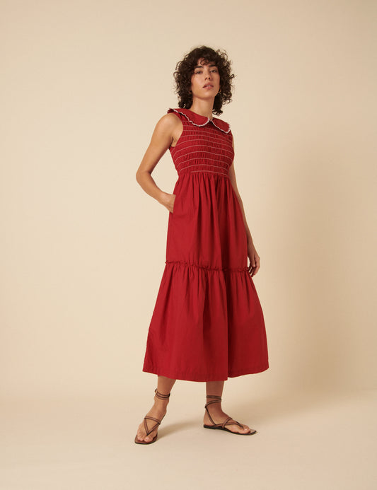 ruched tiered midi dress Midi Ruched Tiered Dress by Eudon Choi x RTR