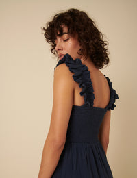 Navy Cropped Length Maya Jumpsuit