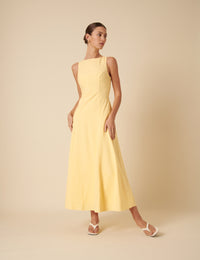 Butter Yellow Reign Midi Dress