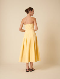 Butter Yellow Bandeau Emmett Midi Dress