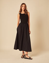 Black Vera Midi Dress