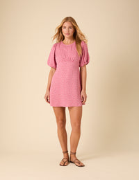 Petite Pink Ditsy Floral Benita Mini Dress