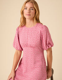 Petite Pink Ditsy Floral Benita Mini Dress
