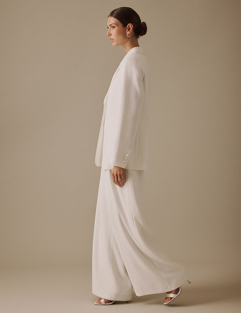 White Tailored Virgo Bridal Blazer