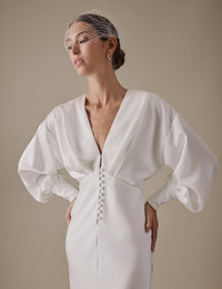 White Long Sleeve Maxi Cecilia Bridal Dress