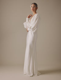 White Long Sleeve Maxi Cecilia Bridal Dress