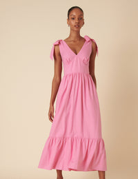 Pink Tiered Coen Midi Dress