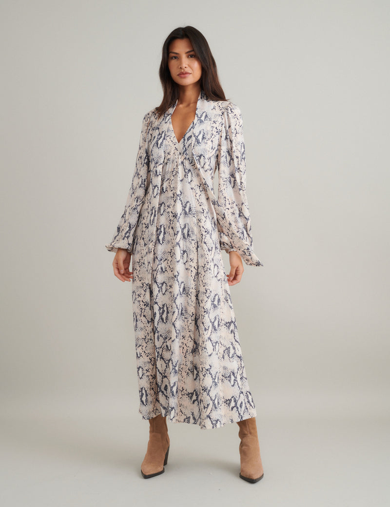 Snake Print Carla Midi Dress