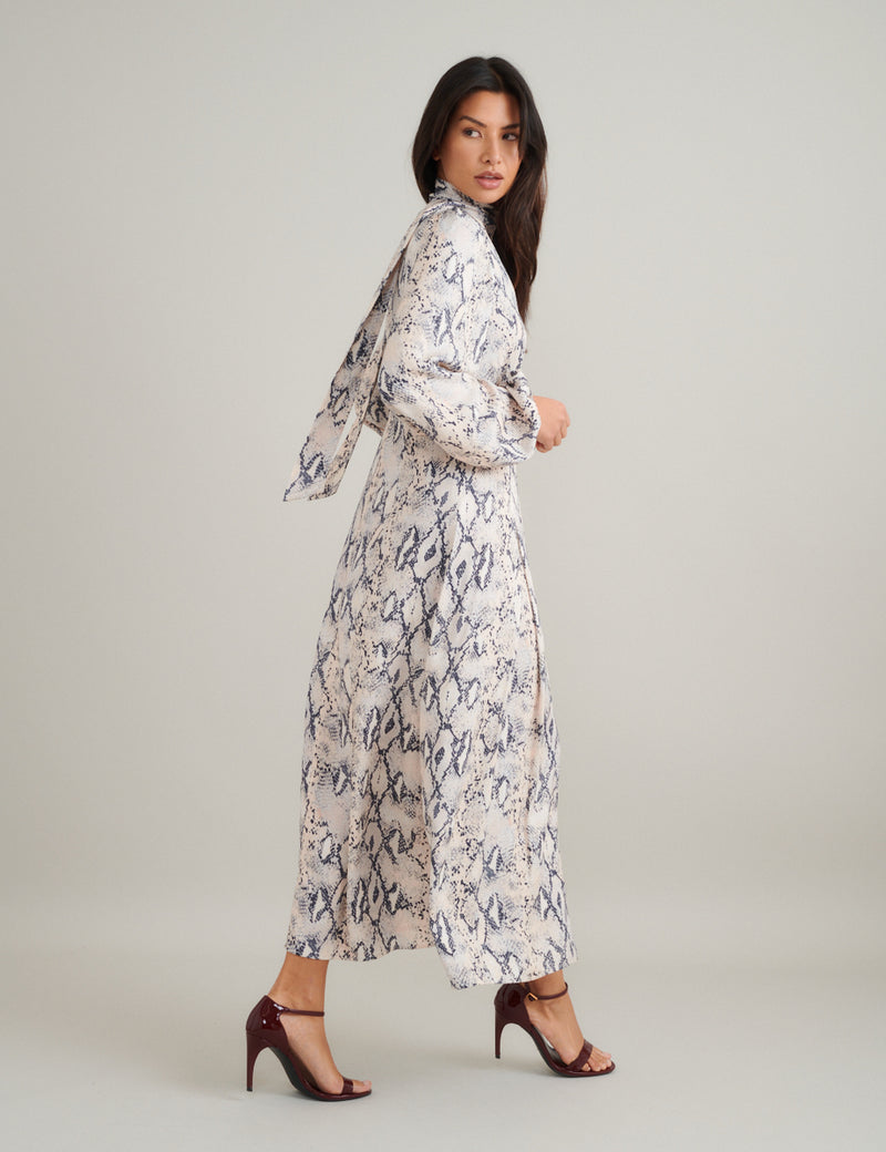 Snake Print Carla Midi Dress