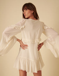 Cream Ruffled Jojo Mini Dress