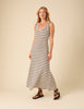 Black And White Striped Textured Maxi Dress