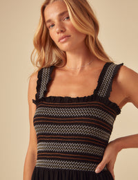 Black Embroidered Fifi Maxi Dress