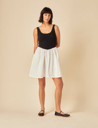 Black And White Contrast Mini Dress