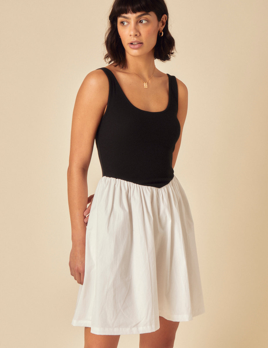Black And White Contrast Mini Dress Black And White Contrast Mini Dress