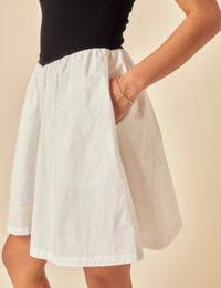 Black And White Contrast Mini Dress