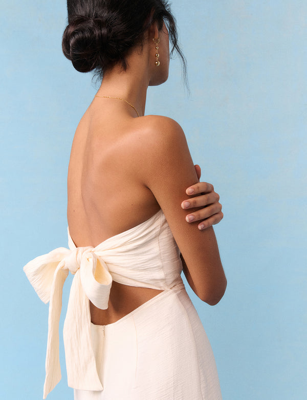 Ivory Wide Leg Bandeau Rory Bridal Jumpsuit