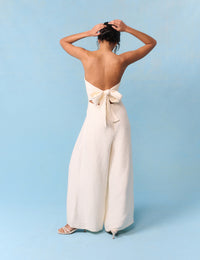 Ivory Wide Leg Bandeau Rory Bridal Jumpsuit