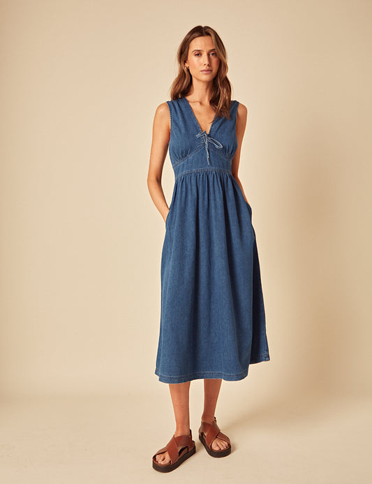 Blue Denim Astra Midi Dress Blue Denim Astra Midi Dress