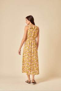 Yellow Floral Beck Midi Dress